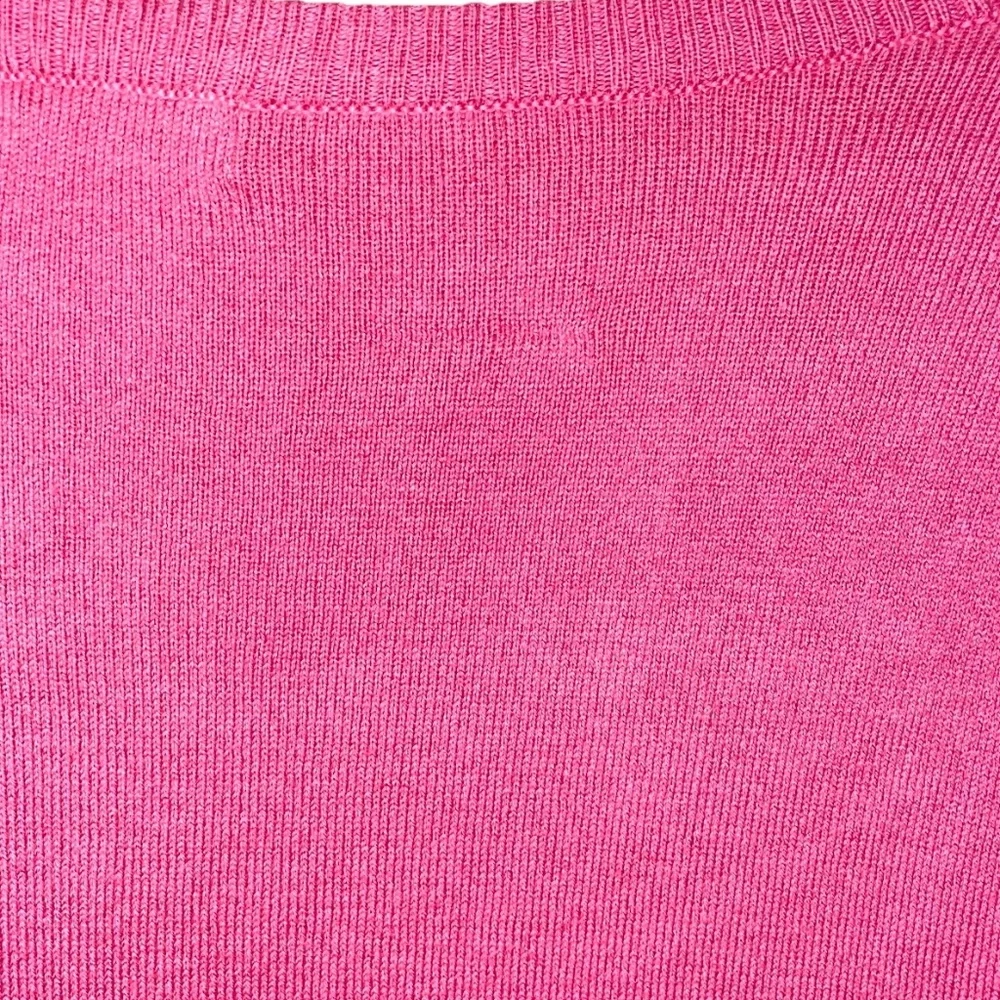 L. L. Bean Supima Cotton Cardigan Sweater Medium Pink EUC - Picture 5 of 7